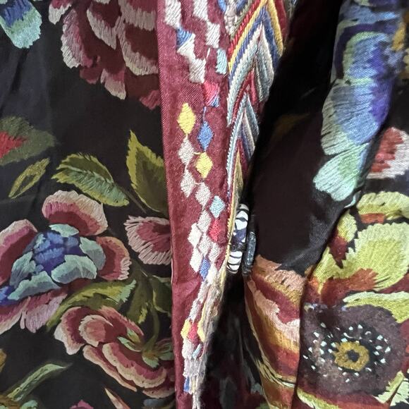 Johnny Was NEW Kimono Reversible Burnt Velvet Long Cardigan Pockets One Size - Picture 6 of 9